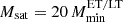 $ M_{{\rm{sat}}} = 20\,M_{{\rm{min}}}^{{\rm{ET/LT}}} $
