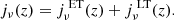 $$ \begin{aligned} j_\nu (z) = j_\nu ^{\text{ ET}}(z) + j_\nu ^{\text{ LT}}(z) . \end{aligned} $$