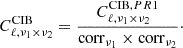 $$ \begin{aligned} C_{\ell ,\nu _1\times \nu _2}^{\mathrm{CIB}} = \dfrac{C_{\ell ,\nu _1\times \nu _2}^{\mathrm{CIB},PR1}}{\mathrm{corr}_{\nu _1}\times \mathrm{corr}_{\nu _2}} \cdot \end{aligned} $$