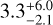 $3.3_{ - 2.1}^{ + 6.0}$