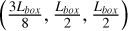 $\left( {{{3{L_{box}}} \over 8},{{{L_{box}}} \over 2},{{{L_{box}}} \over 2}} \right)$
