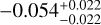 $\[-0.054_{-0.022}^{+0.022}\]$