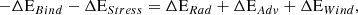 $$ \begin{aligned} -\Delta \mathrm E_{Bind} - \Delta \mathrm E_{Stress} = \Delta \mathrm E_{Rad} + \Delta \mathrm E_{Adv} + \Delta \mathrm E_{Wind} , \end{aligned} $$