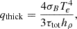 $$ \begin{aligned} q_{\rm thick} = \frac{4\sigma _B T_e^4}{3\tau _{\rm tot} h_\rho }, \end{aligned} $$