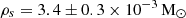 $ \rho_s = 3.4\pm0.3\times10^{-3}\,\mathrm{M}_{\odot} $