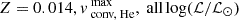 $ Z=0.014, v_{\text{ conv, He}}^{\text{ max}}, \text{ all} \log (\mathcal{L}/\mathcal{L}_{\odot}) $