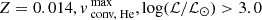 $ Z=0.014, v_{\text{ conv, He}}^{\text{ max}}, \log (\mathcal{L}/\mathcal{L}_{\odot}) > 3.0 $