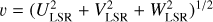 $\v = {\left( {U_{{\rm{LSR}}}^2 + V_{{\rm{LSR}}}^2 + W_{{\rm{LSR}}}^2} \right)^{1/2}}$