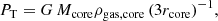 $$ \begin{aligned} P_{\rm T}=G\,M_{\rm core} \rho _{\rm gas, core}\,(3r_{\rm core})^{-1} ,\end{aligned} $$