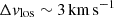 $ \Delta v_{\mathrm{los}}\sim 3\,\mathrm{km}\,\mathrm{s}^{\mathrm{-1}} $