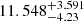 $ 11.548^{+3.591}_{-4.23} $