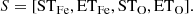 $$ \begin{aligned} S = [\mathrm{ST} _{\rm Fe},\mathrm{ET} _{\rm Fe},\mathrm{ST} _{\mathrm{O}},\mathrm{ET} _{\mathrm{O}}]. \end{aligned} $$