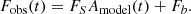 $$ \begin{aligned} F_{\rm obs}(t)= F_S A_{\rm model}(t) + F_b. \end{aligned} $$
