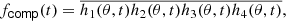 $$ \begin{aligned} f_\mathsf{comp }(t)&= \overline{h_1(\theta ,t) h_2(\theta ,t) h_3(\theta ,t) h_4(\theta ,t)},\end{aligned} $$