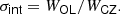 $$ \begin{aligned} \sigma _\mathsf{int } = W_\mathsf{OL }/W_\mathsf{CZ }. \end{aligned} $$