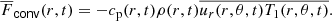 $$ \begin{aligned} \overline{F}_\mathsf{conv }(r,t) = - c_{\rm p}(r,t) \rho (r,t) \overline{u_r(r,\theta ,t) T_1(r,\theta ,t)}. \end{aligned} $$