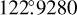 $\[122^{\circ}_\cdot9280\]$