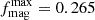$ f_{\mathrm{mag}}^{\mathrm{max}} = 0.265 $
