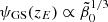 $ \psi _{\mathrm{GS}}(z_E) \propto \tilde{\beta}_0 ^{1/3} $