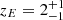 $ z_E = 2^{+1}_{-1} $