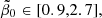 $ \tilde{\beta}_0\in[0.9,2.7], $
