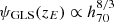 $ \psi _{\mathrm{GLS}}(z_E)\propto h_{70}^{8/3} $