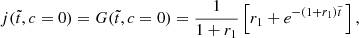$$ \begin{aligned} j(\tilde{t}, c = 0)=G(\tilde{t}, c = 0)={1\over 1+r_1}\left[r_1+e^{-(1+r_1)\tilde{t}\,}\right], \end{aligned} $$