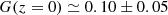 $$ \begin{aligned} G(z = 0)\simeq 0.10\pm 0.05 \end{aligned} $$