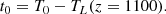 $$ \begin{aligned} t_0=T_0-T_L(z = 1100). \end{aligned} $$