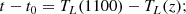 $$ \begin{aligned} t-t_0=T_L(1100)-T_L(z); \end{aligned} $$