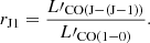 $$ \begin{aligned} {r}_{\mathrm{J1}} = \frac{{L\prime }_{\mathrm{CO(J-(J-1))}}}{{L\prime }_{\mathrm{CO(1-0)}}} .\end{aligned} $$