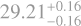$\[29.21_{-0.16}^{+0.16}\]$