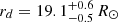 $ r_d = 19.1_{-0.5}^{+0.6}\,R_\odot $