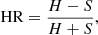 $$ \begin{aligned} \mathrm{HR} = \dfrac{H-S}{H+S}, \end{aligned} $$