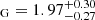 $ _{\mathrm{G}} = 1.97^{+0.30}_{-0.27} $