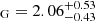 $ _{\mathrm{G}} = 2.06^{+0.53}_{-0.43} $