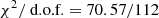 $ \chi ^2/\text{ d.o.f.} = 70.57/112 $