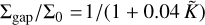 ${\Sigma _{{\rm{gap}}}}/{\Sigma _0} = 1/(1 + 0.04\tilde K)$