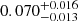 $ 0.070_{-0.013}^{+0.016} $