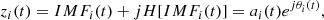 $$ \begin{aligned} z_i(t) = IMF_i(t) + jH[IMF_i(t)] = a_i(t)e^{j\theta _i(t)}, \end{aligned} $$