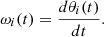 $$ \begin{aligned} \omega _i(t) = \frac{d\theta _i(t)}{dt}. \end{aligned} $$
