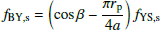 $$ \begin{aligned} f_{\rm BY,s} = \left( \cos \beta - {\pi r_{\rm p} \over 4 a} \right) f_{\rm YS, s} \end{aligned} $$