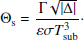 $$ \begin{aligned} \Theta _{\rm s}= {\Gamma \sqrt{|\Delta |} \over \varepsilon \sigma T_{\rm sub}^3}\cdot \end{aligned} $$