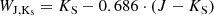 $$ \begin{aligned}&W_{\rm J,K_s} = K_{\rm S} - 0.686\cdot (J - K_{\rm S}) \end{aligned} $$