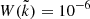 $ W(\tilde{k})=10^{-6} $