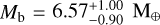 $6.57_{ - 0.90}^{ + 1.00}{{\rm{M}}_ \oplus }$