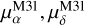 $\mu _\alpha ^{{\rm{M}}31},\mu _\delta ^{{\rm{M}}31}$