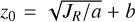 $\[z_{0}=\sqrt{J_{R} / a}+b\]$