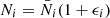 $ N_i = \bar{N}_i ( 1 + \epsilon_i ) $