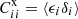 $ C_{ii}^{\mathrm{x}} = \langle \epsilon_i \delta_i \rangle $